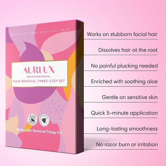 Hair Removal Trilogy Kit for Face with Cream & Smoothing Gel & Hydration Lotion - Picture 3 of 7